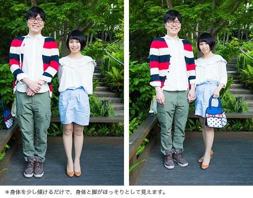 真正面を向くより、顔を横に振ったり、手を添えるだけでも顔のラインが細く見えちゃう。